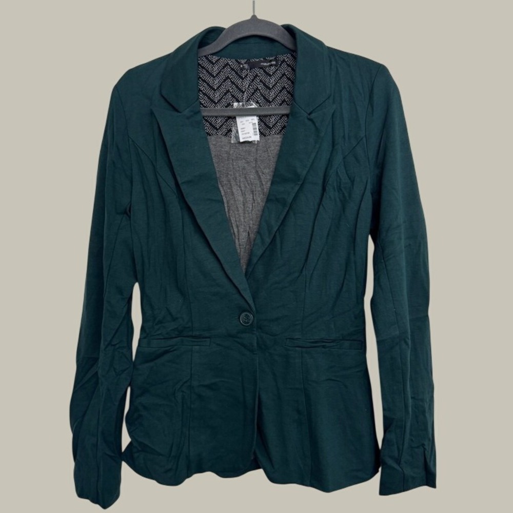 Maurices New Medium Teal Green Single Button Lined Blazer Office Work Business